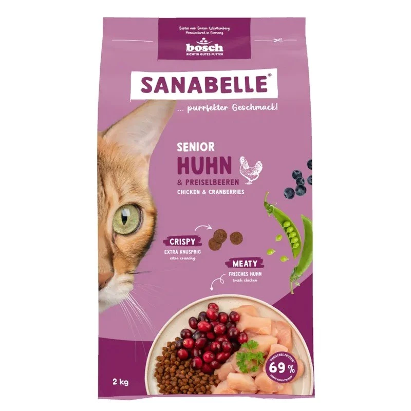 BOSCH Sanabelle Senior Chicken & Cranberries Dry Cat Food 2kg
