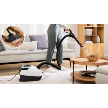 Bosch Serie 6 ProSilence Putekļsūcējs ar maisiņu BGB6SIL0L, Titanium Black, 600W, 4L putekļu maisiņš, HEPA filtrs, 66 dB(A)