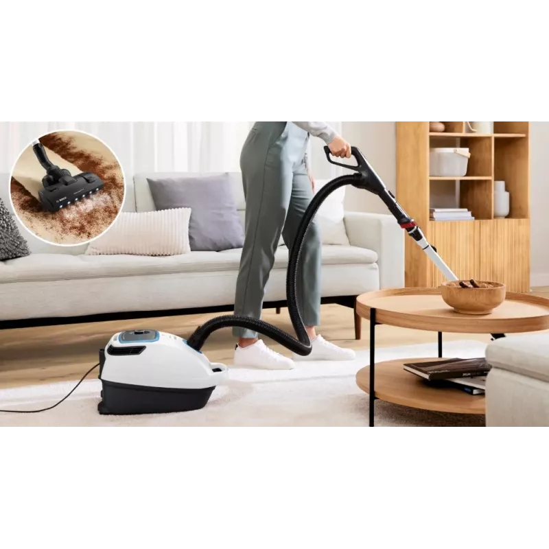 Bosch Serie 6 ProSilence Putekļsūcējs ar maisiņu BGB6SIL0L, Titanium Black, 600W, 4L putekļu maisiņš, HEPA filtrs, 66 dB(A)