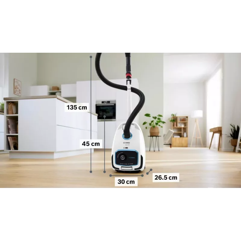 Bosch Serie 6 ProSilence Putekļsūcējs ar maisiņu BGB6SIL0L, Titanium Black, 600W, 4L putekļu maisiņš, HEPA filtrs, 66 dB(A)