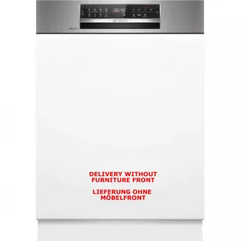 BOSCH SMI6ECS12E Serie 6 Daļēji integrēta trauku mazgājamā mašīna (Matēts nerūsējošais tērauds, 60 cm, Home Connect)