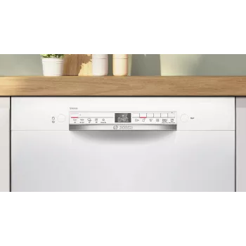 Bosch SMU2HTW08E Iebūvējamā trauku mazgājamā mašīna, 60 cm, 13 komplekti, 5 programmas, energoefektivitātes klase C, AquaStop, balta