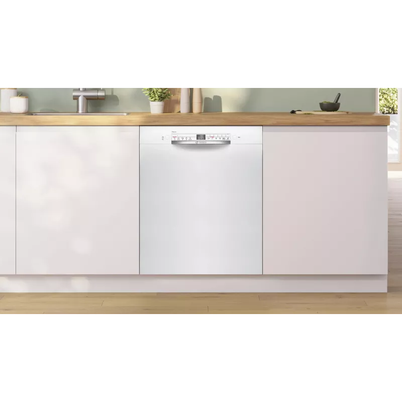 Bosch SMU2HTW08E Iebūvējamā trauku mazgājamā mašīna, 60 cm, 13 komplekti, 5 programmas, energoefektivitātes klase C, AquaStop, balta