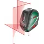 Bosch Universal Level 3 krustenisko līniju lāzers ar svērtajiem punktiem, 10 m darbības rādiuss, sarkans stars, ±0,5 mm/m precizitāte, automātiska pašizlīdzināšanās, 1/4 collu vītne statīvam, 4x AA baterijas 0603663904