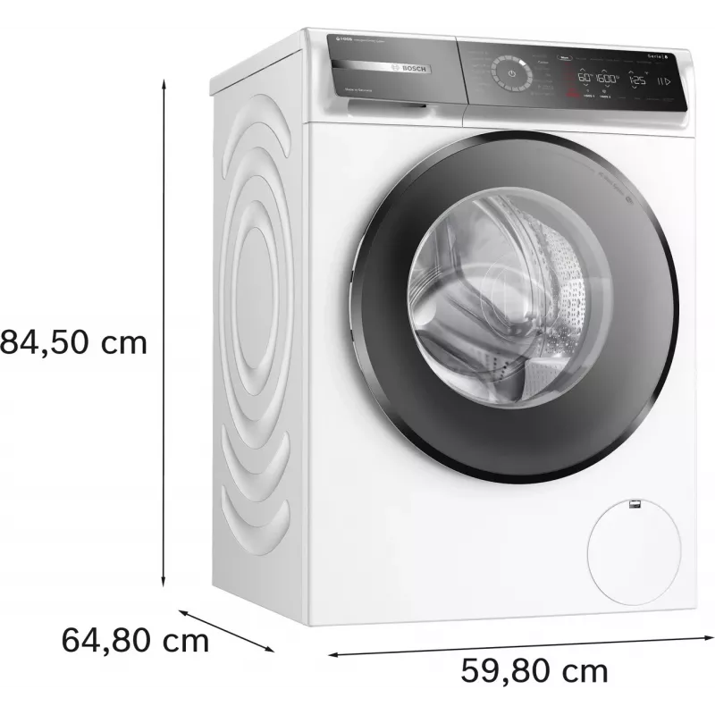 Bosch WGB266A0SN Priekšējās ielādes veļas mazgājamā mašīna, 10 kg, 1600 apgr./min, A energoklase, balta