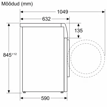 Bosch WGK264FLSN brīvi stāvoša veļas mazgājamā mašīna ar priekšējo ielādi, 9 kg, 1600 apgr./min, energoefektivitātes klase A, balta