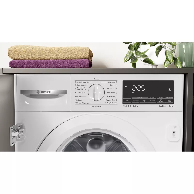 BOSCH WKD28490 Serie 6 Iebūvējama veļas mazgājamā-žāvējamā mašīna (balta)