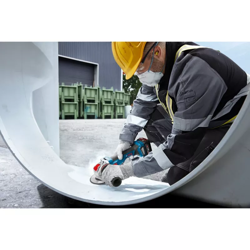 BOSCH X-LOCK Bezvadu Leņķa Slīpmašīna GWX 18V-11 S Professional Solo, 18V, 125mm, Zils/Melns, Tikai Instruments