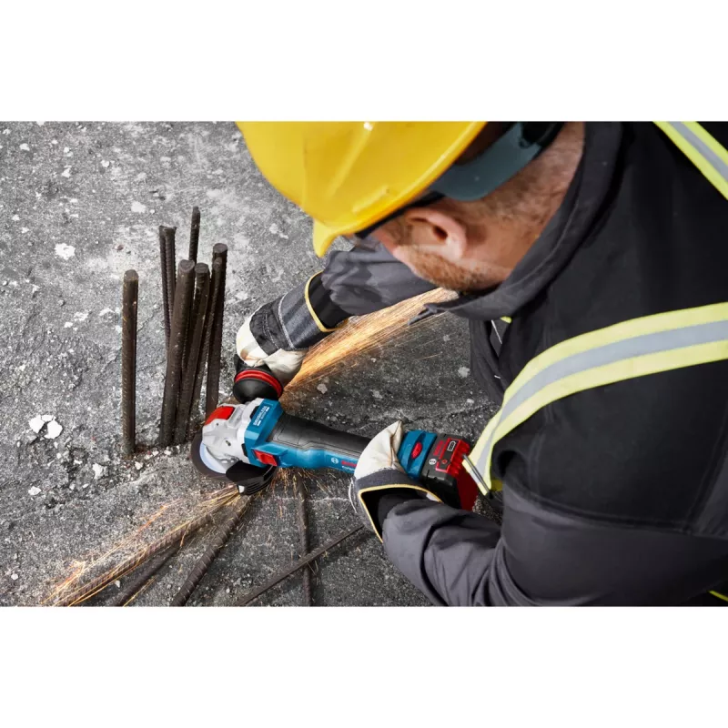BOSCH X-LOCK Bezvadu Leņķa Slīpmašīna GWX 18V-11 S Professional Solo, 18V, 125mm, Zils/Melns, Tikai Instruments