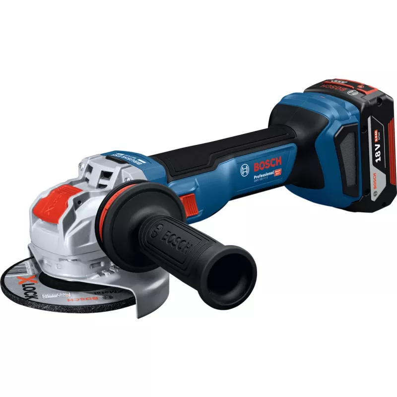 BOSCH X-LOCK Bezvadu Leņķa Slīpmašīna GWX 18V-11 S Professional Solo, 18V, 125mm, Zils/Melns, Tikai Instruments