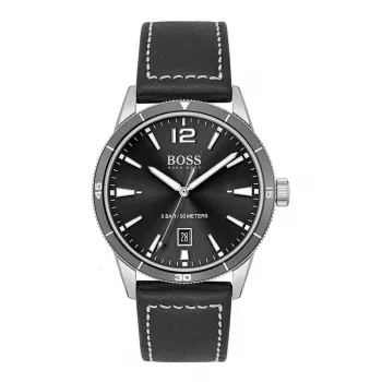 BOSS Vīriešu Grand Prix Hronogrāfa Pulkstenis 1513898 44mm Melns Ciparnīca Ādas Siksniņa