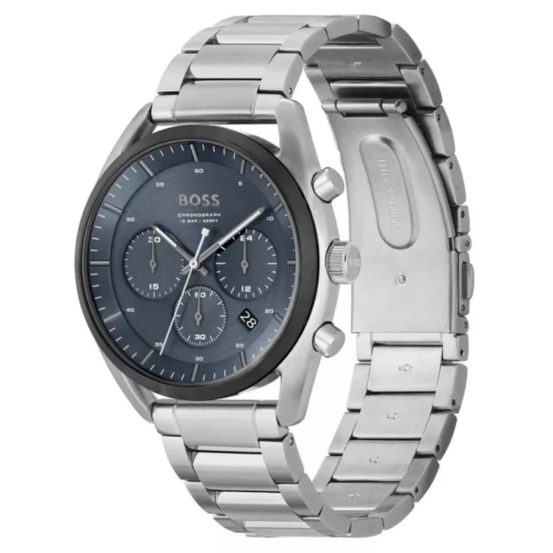 BOSS Vīriešu Skymaster Hronogrāfa Pulkstenis 1514093 44mm Nerūsējošais Tērauds Zils Ciparnīca