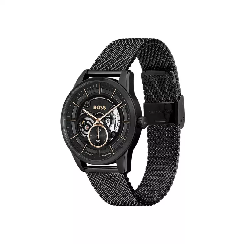 BOSS vīriešu hronogrāfa kvarca pulkstenis Velocity 42mm zils ciparnīca nerūsējošā tērauda siets 1514035