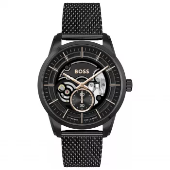 BOSS vīriešu hronogrāfa kvarca pulkstenis Velocity 42mm zils ciparnīca nerūsējošā tērauda siets 1514035