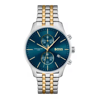 BOSS Vīriešu Pulkstenis 1513976 (42mm) - Zils Ciparnīca, Brūna Ādas Siksniņa