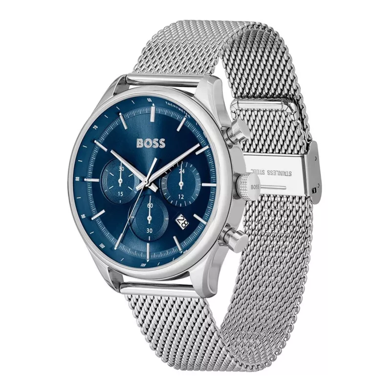 BOSS Vīriešu Pulkstenis 1514052 (45mm) Nerūsējošā Tērauda Hronogrāfs