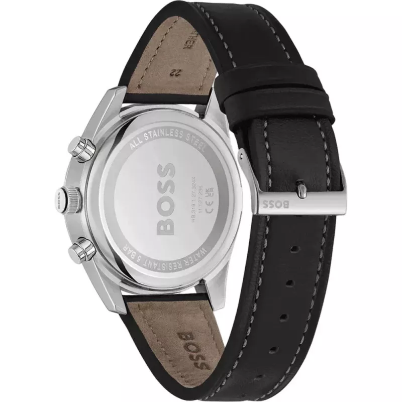 BOSS vīriešu pulkstenis 1514147 44mm Nerūsējošais tērauds Zils ciparnīca Hronogrāfs