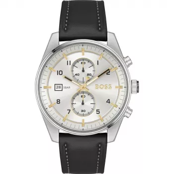 BOSS vīriešu pulkstenis 1514147 44mm Nerūsējošais tērauds Zils ciparnīca Hronogrāfs