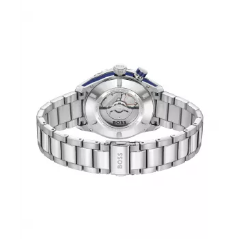 BOSS Vīriešu Pulkstenis 1514177 42mm Nerūsējošais Tērauds Zils Ciparnīca Hronogrāfs