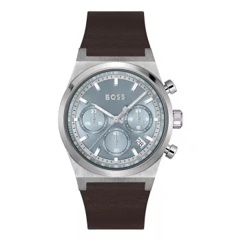 BOSS Vīriešu Pulkstenis 1514219 41mm Nerūsējošais Tērauds Zils Ciparnīca Hronogrāfs