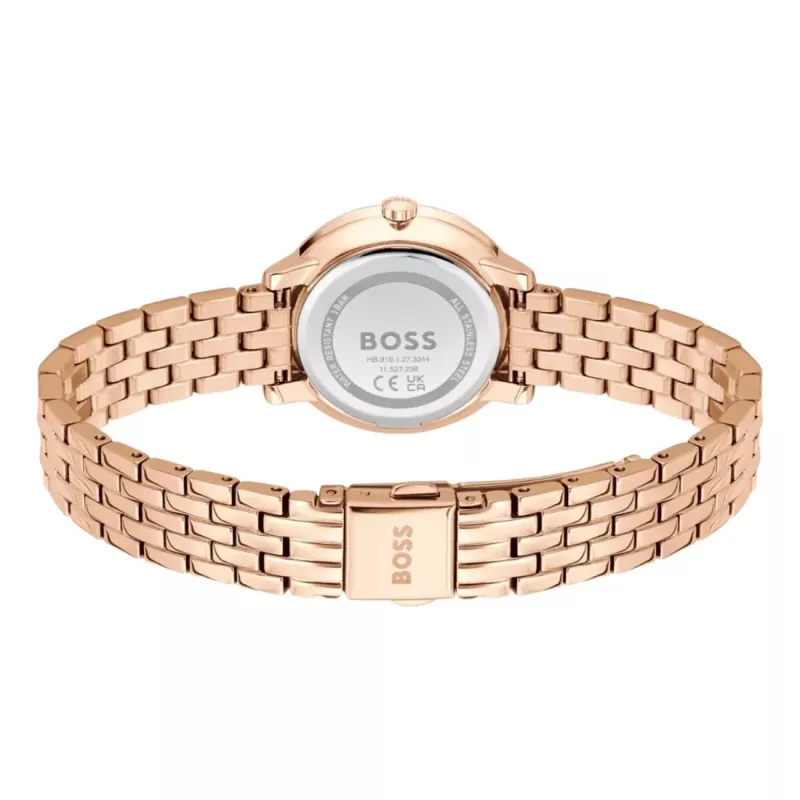 BOSS Sieviešu 1502820 Kvarca Pulkstenis 28mm Nerūsējošā Tērauda Siets Sudrabs