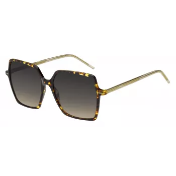 BOSS Sieviešu saulesbrilles BOSS1524SHJV Kvadrātveida Havana Acetāta Rāmis Pelēks Gradienta Lēcas 57mm
