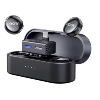 BOYA BOYALINK 3-02 bezvadu mikrofonu sistēma 2.4GHz USB-C - Melna