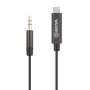 BOYA BY-K2 USB-C uz 3.5mm TRRS audio adaptera kabelis (20cm, melns)