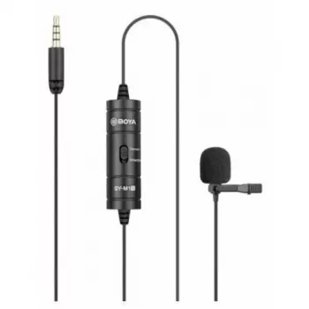 BOYA BY-M1S Omnidirectional Lavalier Mikrofons, 3.5mm Savienotājs, Melns