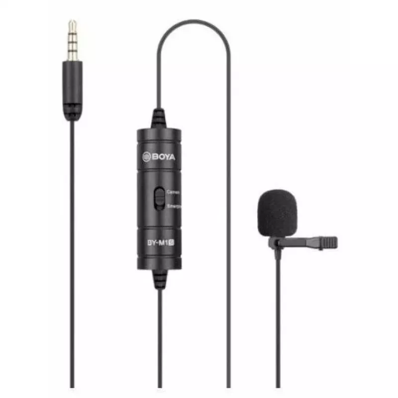 BOYA BY-M1S Omnidirectional Lavalier Mikrofons, 3.5mm Savienotājs, Melns