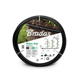 Bradas DSWWM50-SET1 Dārza šļūtenes komplekts 50 m, 1/2 collas, 3 slāņu PVC ar ātrajiem savienotājiem, smidzinātāju un krāna adapteri