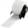 Brady M6-20-362 viltojumdrošas metalizēta poliestera etiķetes, sudraba, spīdīgas, 25.40 x 50.80 mm, pastāvīga akrila līme, 100 etiķetes/rullī