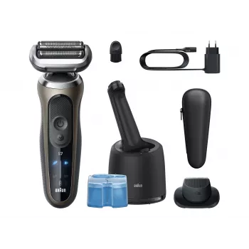 Braun Series 7 72-C7200cc Elektriskais skuveklis ar SensoFlex un SmartCare centru, brūns