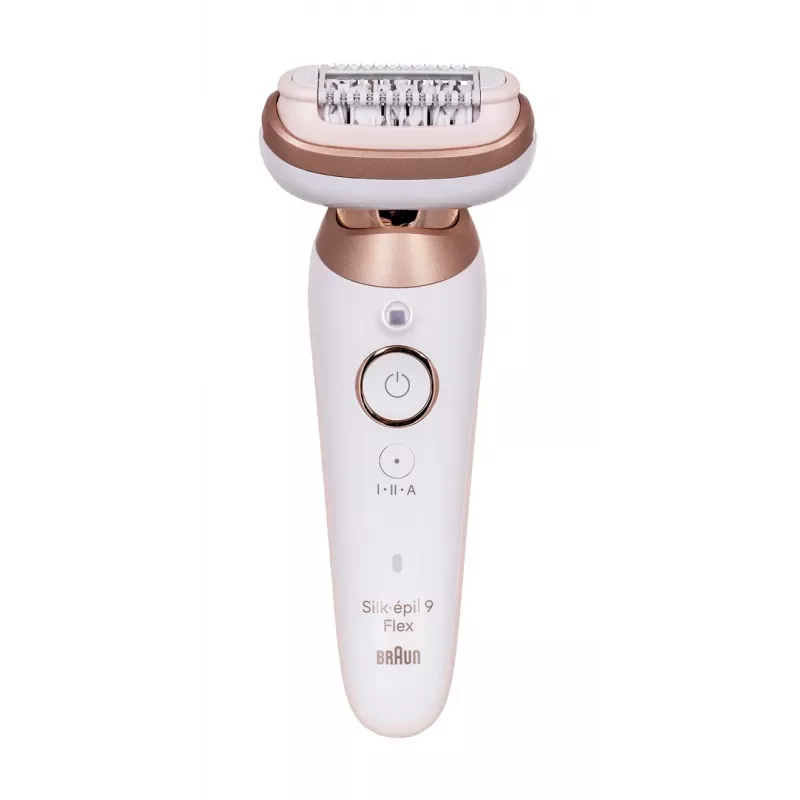 Braun Silk-épil 9 3D SES9-481 Slapjai un sausai lietošanai bezvadu epilators ar 40 pincetēm, SensoSmart, Smartlight, trimmeri, balts/rožu zelts