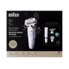 Braun Silk-épil 9 3D SES9-481 Slapjai un sausai lietošanai bezvadu epilators ar 40 pincetēm, SensoSmart, Smartlight, trimmeri, balts/rožu zelts