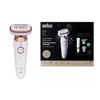 Braun Silk-épil 9 Flex SkinSpa SES9-481 3D epilators, lietošanai slapjā un sausā veidā, balts/zelta
