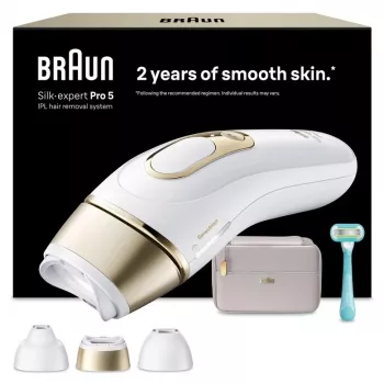 Braun Silk-expert 80851324 Gaismas matu noņēmējs Intense Pulsed Light (IPL) Balts, Dzeltens