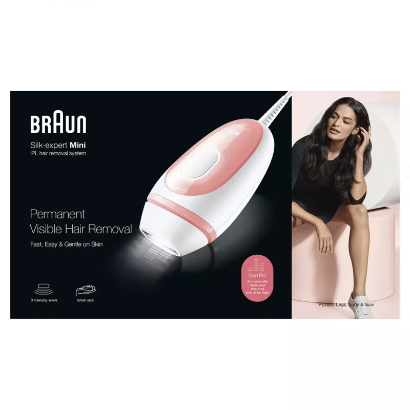 Braun Silk-expert PL1000 Gaismas matu noņēmējs Intense Pulsed Light (IPL) Rozā, Balts