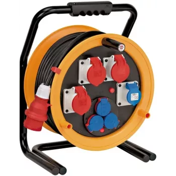 Brennenstuhl 1319110010 Kabeļa trumulis 40m H07RN-F 3G2.5 IP44 4x Schuko Melns/Orang