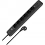 BRENNENSTUHL 6-vietīgs pagarinātājs ar 1x USB-C, 1x USB-A, pārsprieguma aizsardzība 13 500 A, 2 m kabelis, melns/antracīts