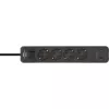 Brennenstuhl Ecolor 4-vietīgs pagarinātājs ar 2x USB-C, 1x USB-A, 1,5m kabeli, drošības slēdzi, melns/antracīts