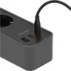 Brennenstuhl Ecolor 4-vietīgs pagarinātājs ar 2x USB-C, 1x USB-A, 1,5m kabeli, drošības slēdzi, melns/antracīts