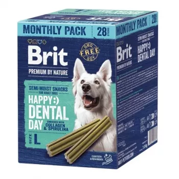 BRIT Premium by Nature suņu zobu našķi L – vistas garšas zobu košļājamie lielām šķirnēm, 28 gabali