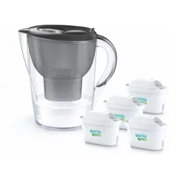 Brita Marella+ Ūdens filtra krūze ar 4 Maxtra Pro Power kasetnēm, 2,4L, Grafīts