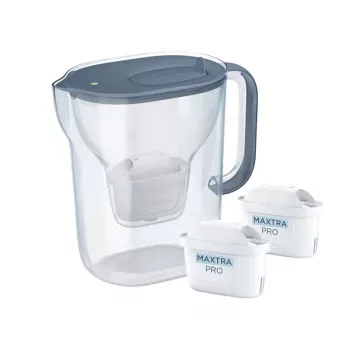 Brita Style Essential+ ūdens filtra krūze ar 2 MaxtraPro PP kasetnēm (2,4 L, tumši zila)