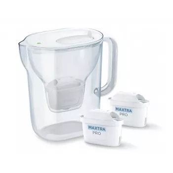 Brita Style Essential+ ūdens filtra krūze ar 2 MaxtraPro PP kasetnēm (2,4 L, balta)