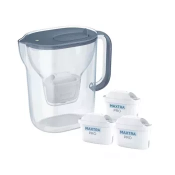 Brita Style Essential+ ūdens filtra krūze ar 3 MaxtraPro PP filtriem, tumši zila, 2,4 L