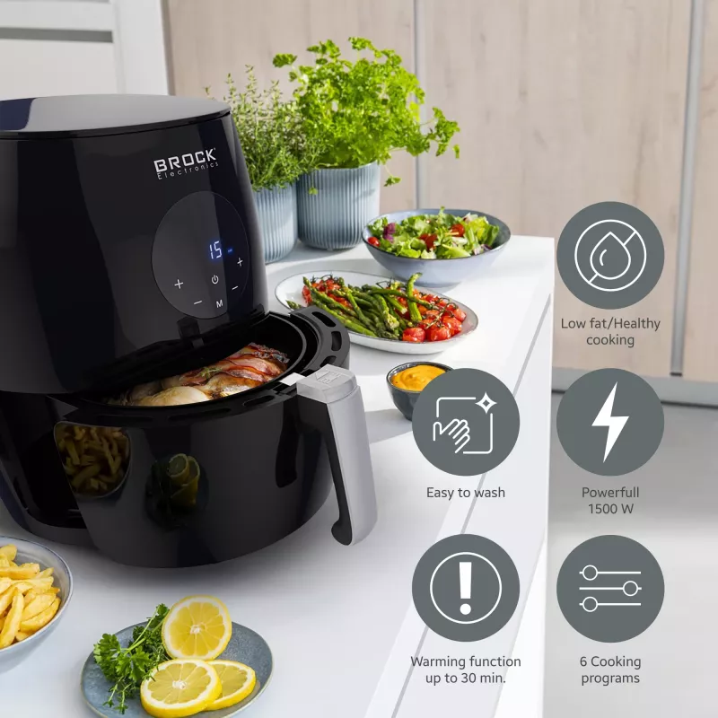Brock AFD 3502 BK Fritieris 3.5L 1200W Melns