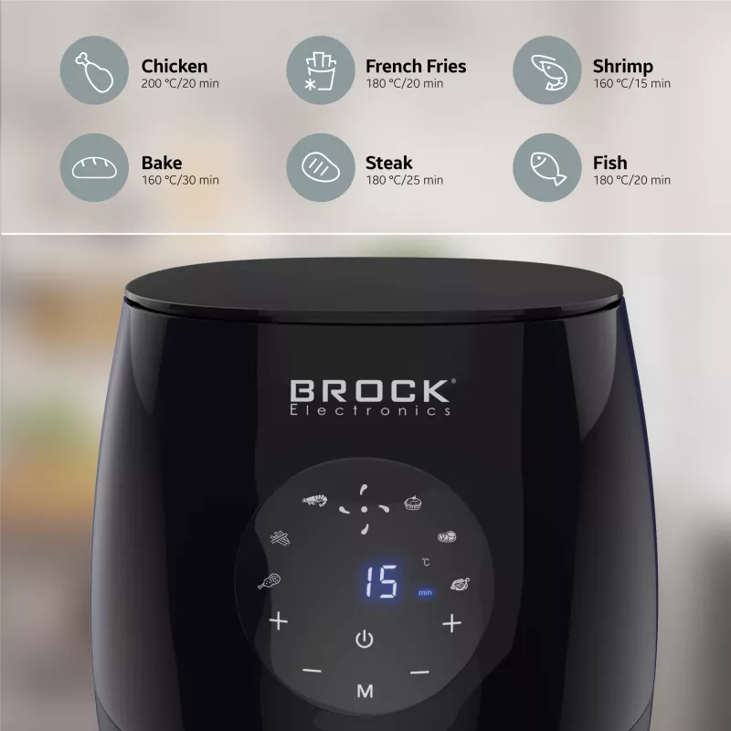 Brock AFD 3502 BK Fritieris 3.5L 1200W Melns