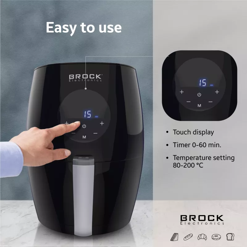 Brock AFD 3502 BK Fritieris 3.5L 1200W Melns